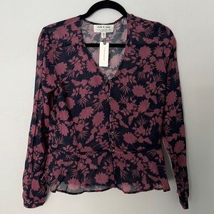 Cloth & Stone Anja Floral Peplum Blouse